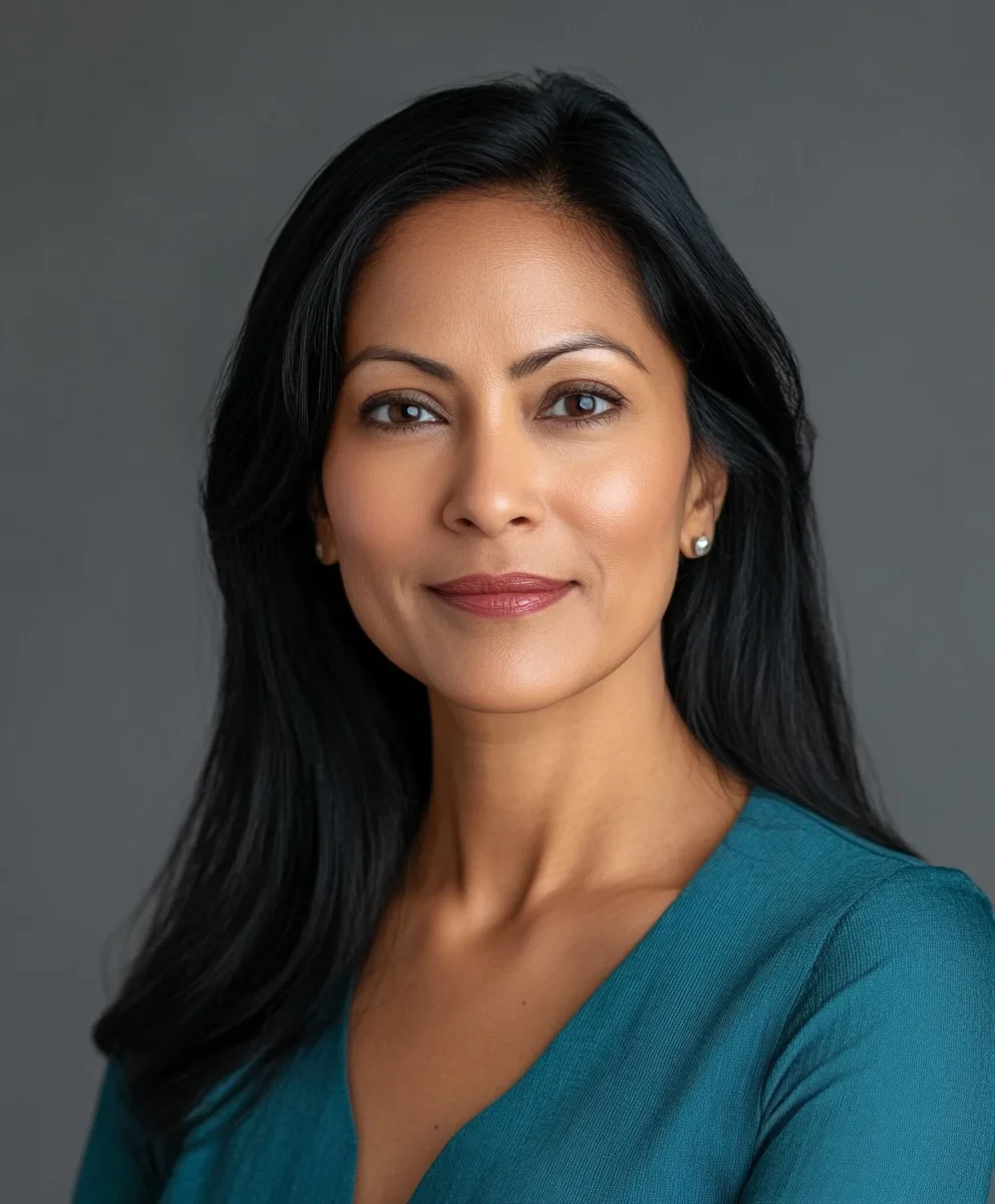 Angela smiling